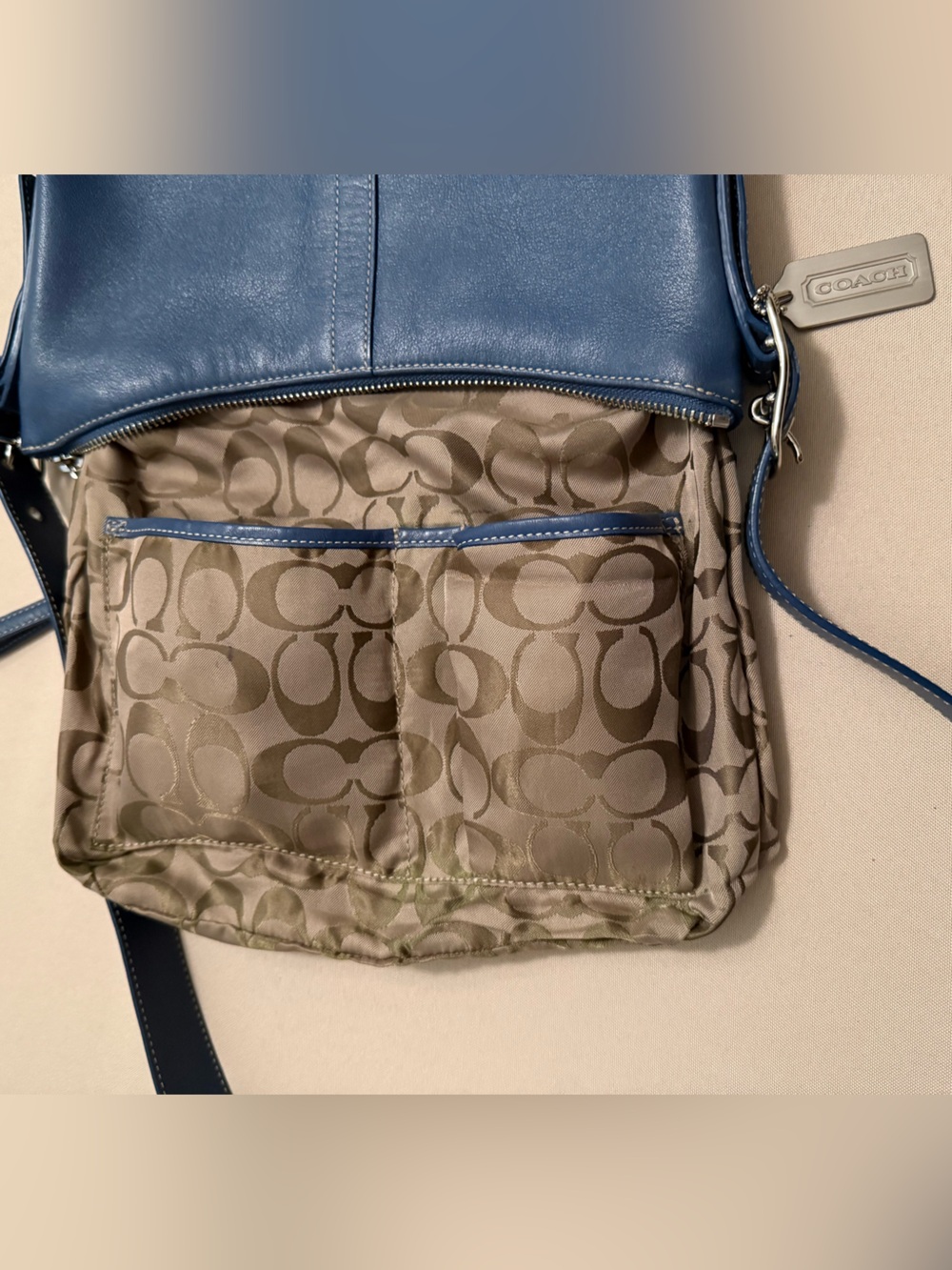 Coach Vintage Legacy Slim Duffle Blue Bag - Picture 13 of 15